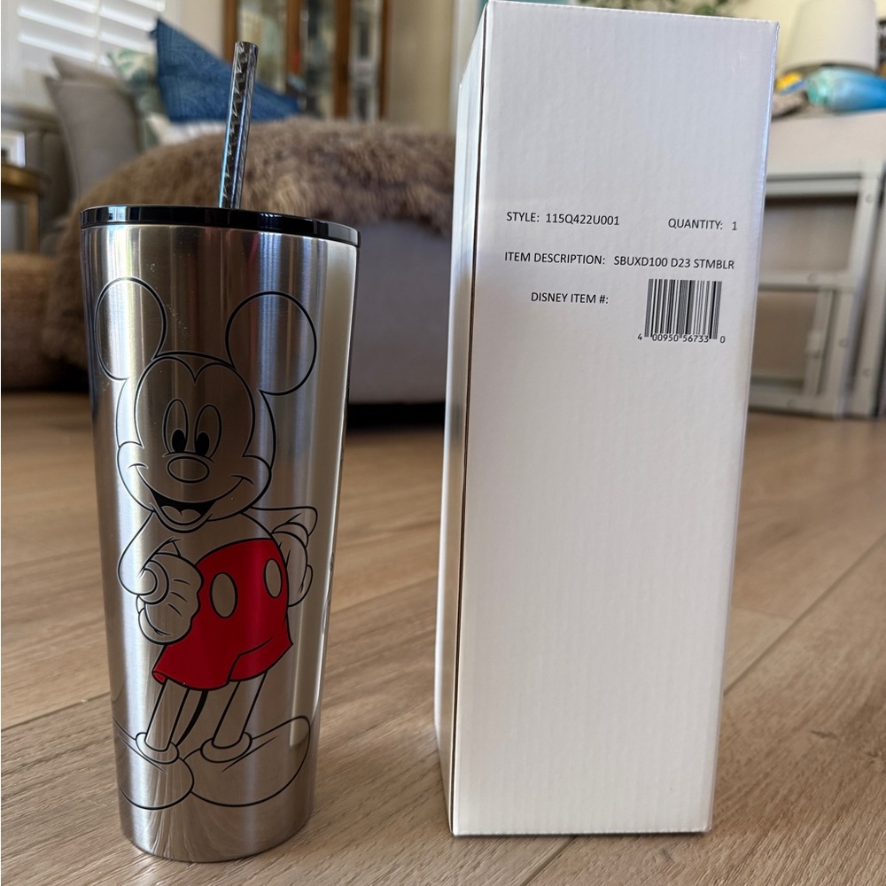 NWT- D23 Expo Exclusive Starbucks 100 Years of Mickey Mouse Steel Tumbler in Box
